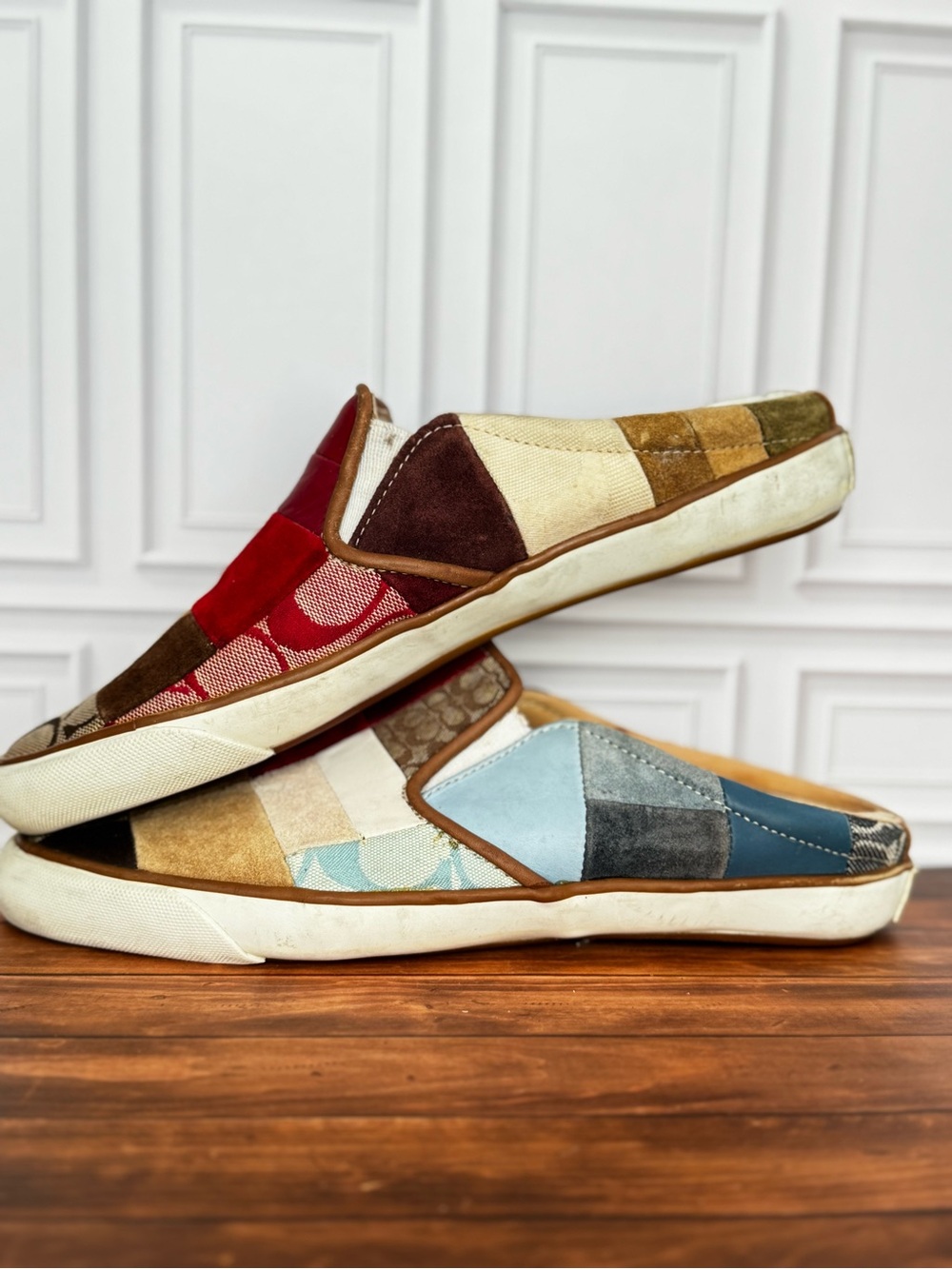 Rare Coach suede leather canvas Mules - Picture 1 of 7